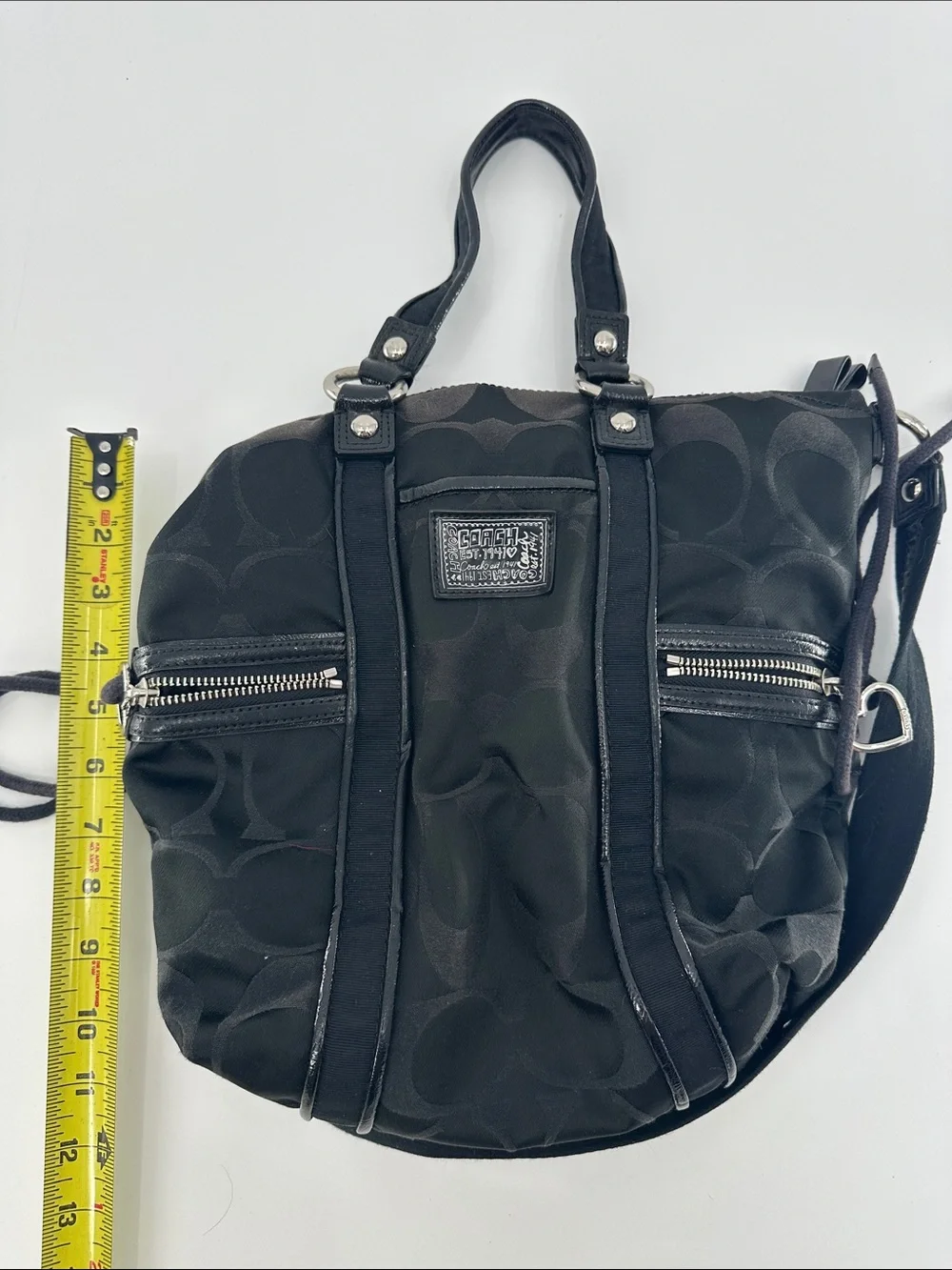 Coach Black Signature Nylon Shoulder Bag